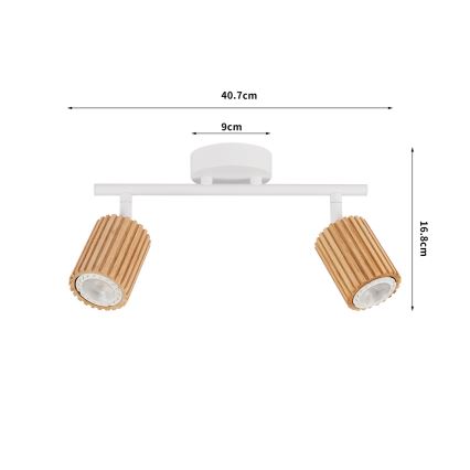 Brilagi - Spot MODERN WOOD 2xGU10/8W/230V madeira/branco