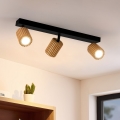 Brilagi - Spot MODERN WOOD 3xGU10/8W/230V madeira de seringueira/preto
