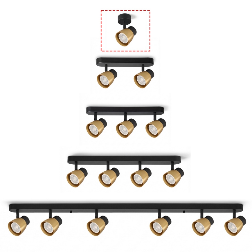 Brilagi - Spot NUGGET 1xGU10/30W/230V preto/dourado