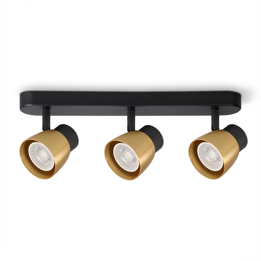 Brilagi - Spot NUGGET 3xGU10/30W/230V preto/dourado