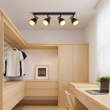 Brilagi - Spot ODENSE 4xE14/10W/230V madeira/preto