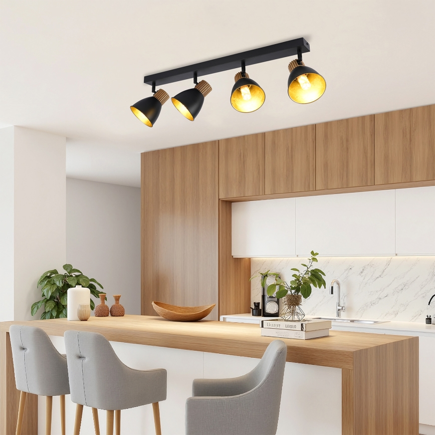 Brilagi - Spot ODENSE 4xE14/10W/230V madeira/preto