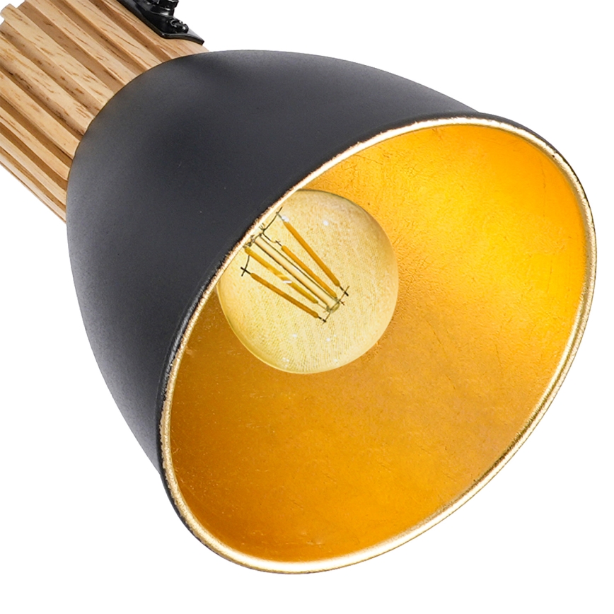 Brilagi - Spot orientável ODENSE 3xE14/10W/230V madeira de seringueira/preto