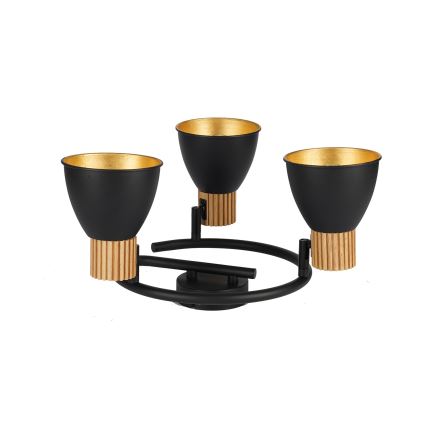 Brilagi - Spot orientável ODENSE 3xE14/10W/230V madeira de seringueira/preto