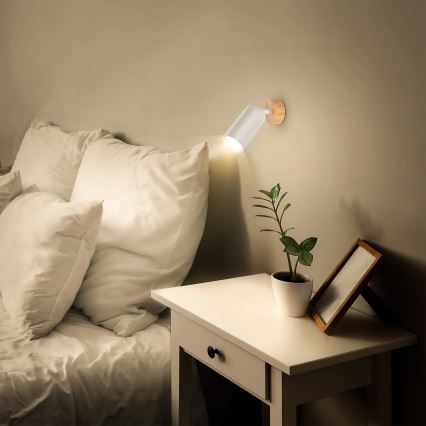 Brilagi - Spot orientável SELE 1xGU10/30W/230V branco/acabamento carvalho