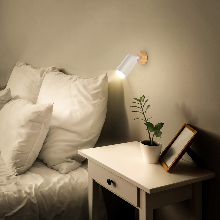 Brilagi - Spot orientável SELE 1xGU10/30W/230V branco/acabamento carvalho