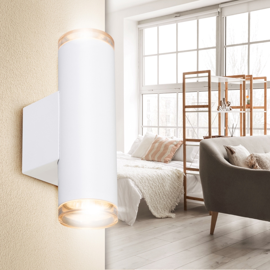 Brilagi - Aplique de parede com spots para casa de banho SELE AQUA 2xGU10/30W/230V IP44 branco