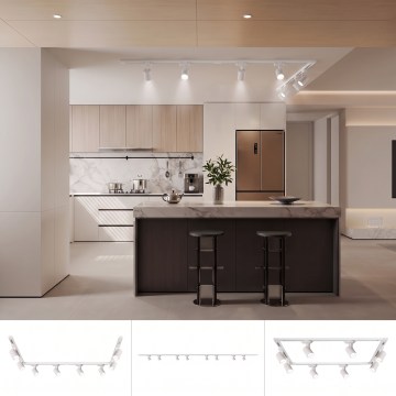 BRILAGI - Spot para sistema de trilho HUSKY 8xGU10/10W/230V 300 cm branco