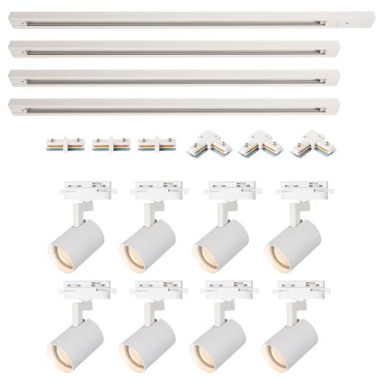 Brilagi - Spot para sistema de trilho HUSKY 8xGU10/10W/230V branco