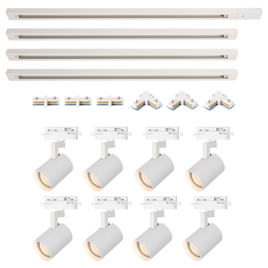 Brilagi - Spot para sistema de trilho HUSKY 8xGU10/10W/230V branco