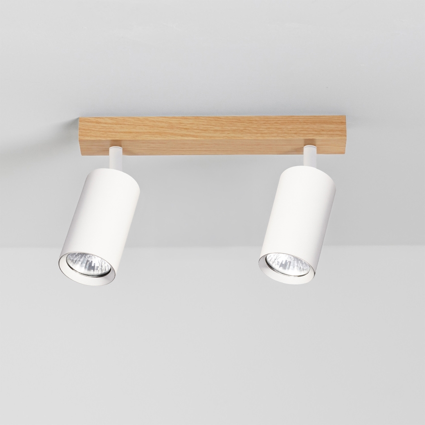 Brilagi - Spot SELE 2xGU10/30W/230V branco/acabamento carvalho