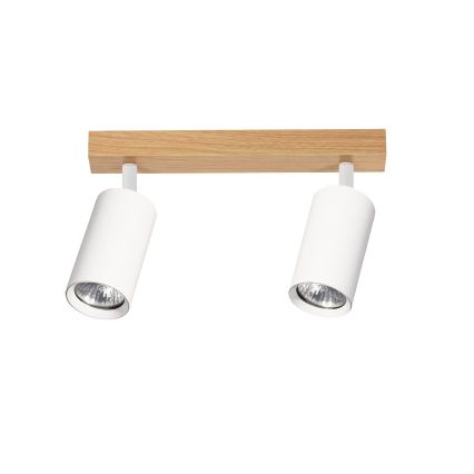 Brilagi - Spot SELE 2xGU10/30W/230V branco/acabamento carvalho