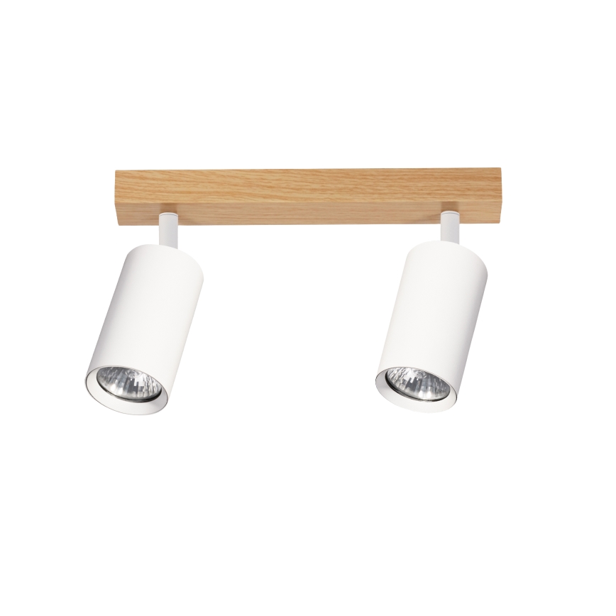 Brilagi - Spot SELE 2xGU10/30W/230V branco/acabamento carvalho
