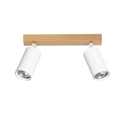 Brilagi - Spot SELE 2xGU10/30W/230V branco/acabamento carvalho