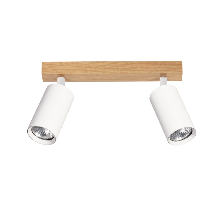 Brilagi - Spot SELE 2xGU10/30W/230V branco/acabamento carvalho