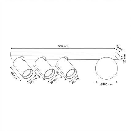 Brilagi - Spot SELE BALL 3xGU10/30W/230V + 1xG9/10W branco