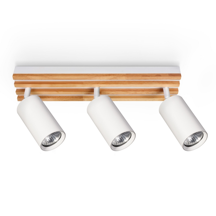 Brilagi - Spot SELE WOOD ACOUSTIC 3xGU10/30W/230V branco/madeira