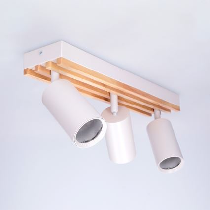 Brilagi - Spot SELE WOOD ACOUSTIC 3xGU10/30W/230V branco/madeira