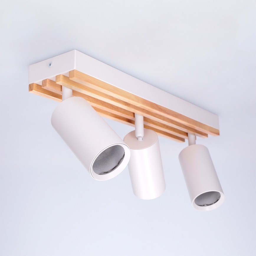 Brilagi - Spot SELE WOOD ACOUSTIC 3xGU10/30W/230V branco/madeira