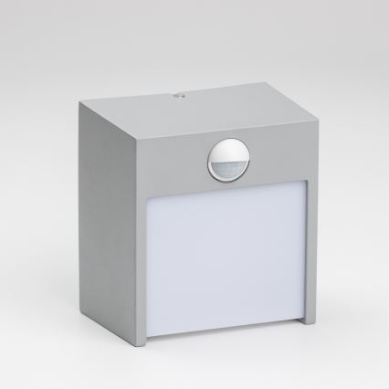 Brilagi - Luminária de parede LED exterior com sensor TERNI LED/12W/230V cinza IP44