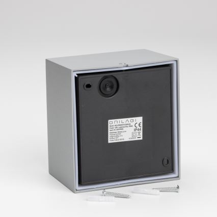 Brilagi - Luminária de parede LED exterior com sensor TERNI LED/12W/230V cinza IP44