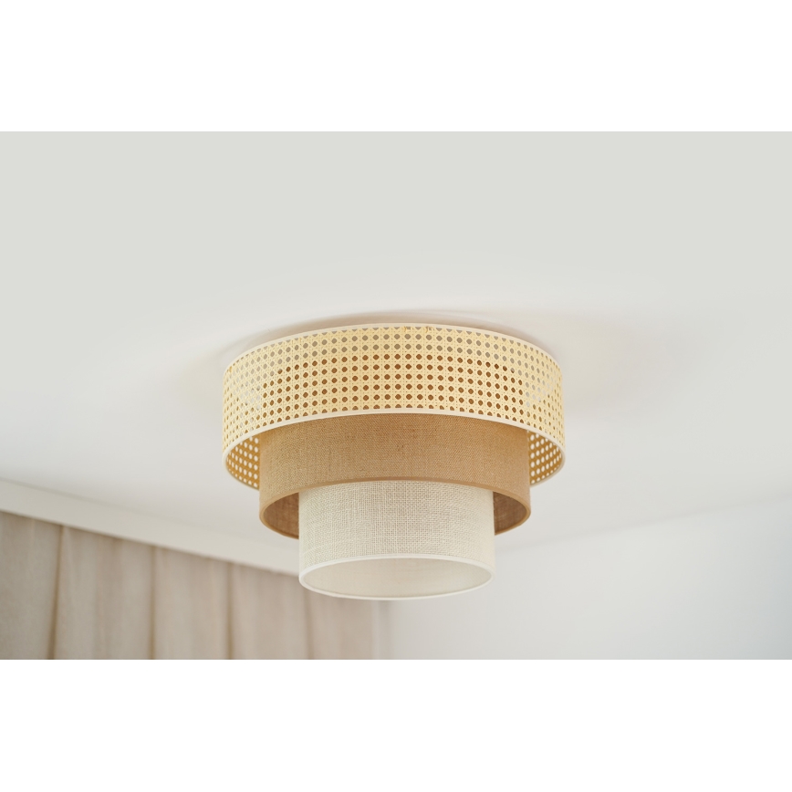 Brilagi - Luminária de teto CEDAR LUNETA 1xE27/15W/230V diâmetro 45 cm rattan/marrom/creme