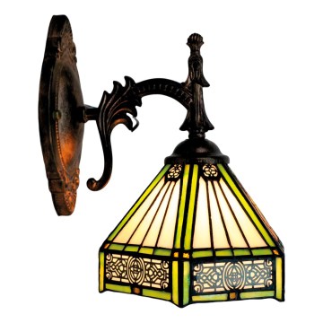 BRILAGI - Tiffany aplique de parede em vitral EMERALD 1xE14/40W/230V