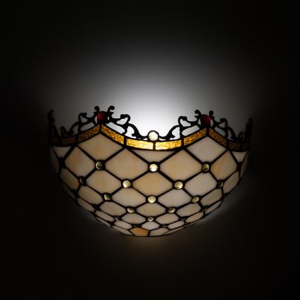 BRILAGI - Tiffany aplique de parede em vitral IVORY 1xE14/40W/230V
