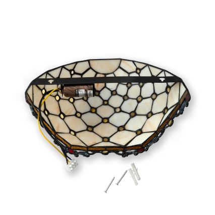BRILAGI - Tiffany aplique de parede em vitral IVORY 1xE14/40W/230V