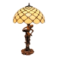 BRILAGI - Tiffany candeeiro de mesa em vitral IVORY SMOOTH 1xE27/60W/230V
