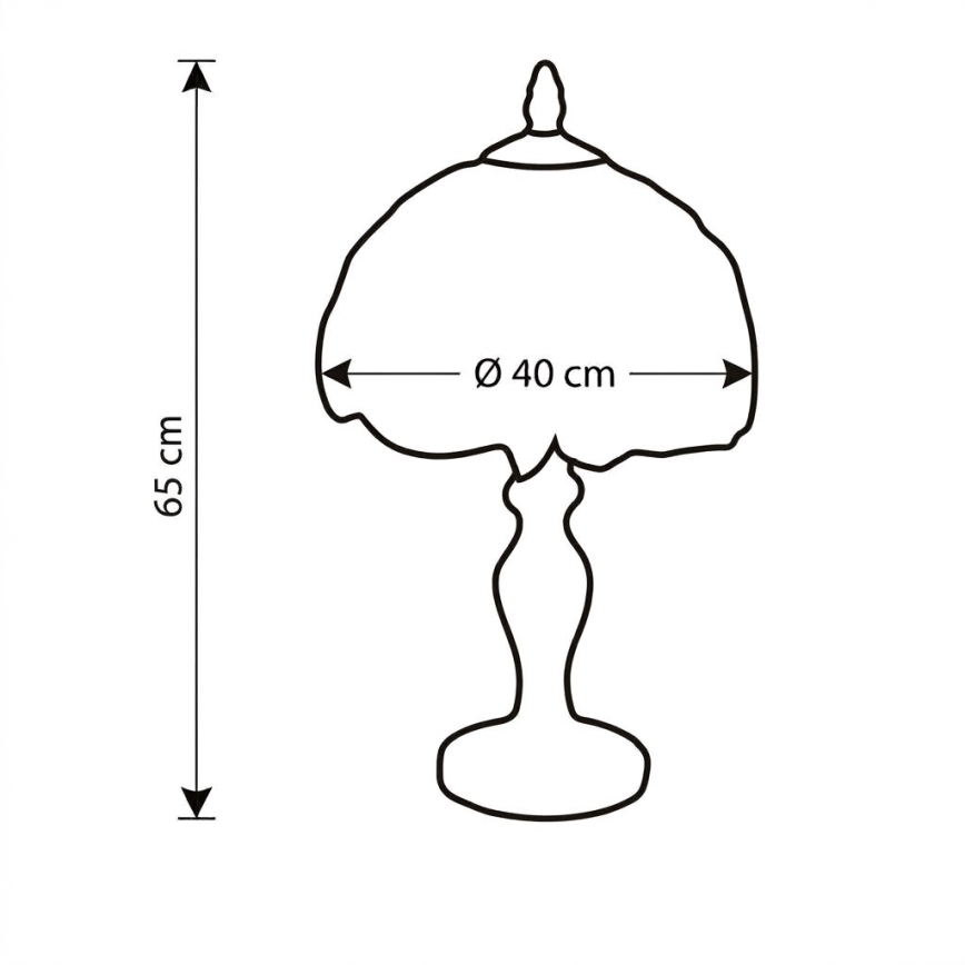 BRILAGI - Tiffany candeeiro de mesa em vitral IVORY SMOOTH 1xE27/60W/230V