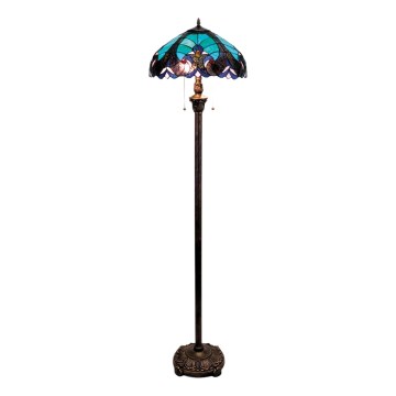 BRILAGI - Tiffany candeeiro de pé em vitral CORAL 2xE27/60W/230V