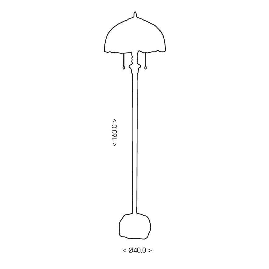 BRILAGI - Tiffany candeeiro de pé em vitral CORAL 2xE27/60W/230V
