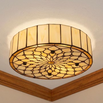 BRILAGI - Tiffany candeeiro de teto em vitral IVORY 2xE27/60W/230V Ø 40 cm