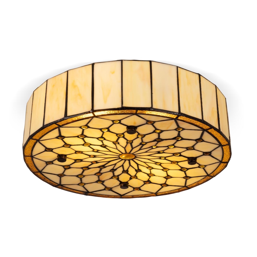BRILAGI - Tiffany candeeiro de teto em vitral IVORY 2xE27/60W/230V Ø 40 cm