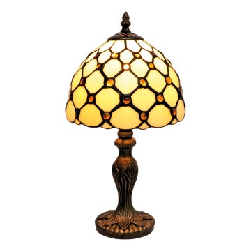 BRILAGI - Tiffany lâmpada de mesa em vitral IVORY SMOOTH 1xE27/60W/230V