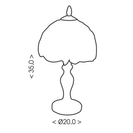 BRILAGI - Tiffany lâmpada de mesa em vitral IVORY SMOOTH 1xE27/60W/230V