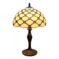 BRILAGI - Tiffany luminária de mesa em vitral IVORY SMOOTH 1xE27/60W/230V