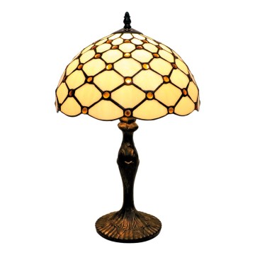 BRILAGI - Tiffany luminária de mesa em vitral IVORY SMOOTH 1xE27/60W/230V