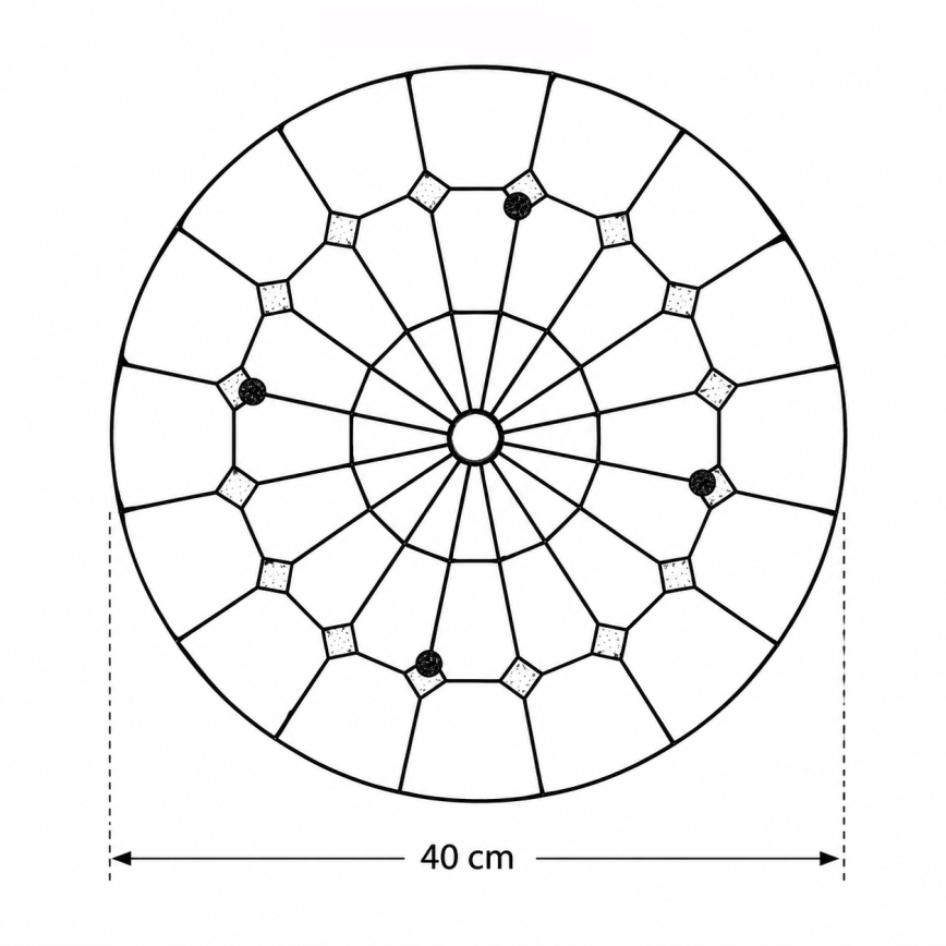 BRILAGI - Tiffany luminária de teto em vitral SIENNA 2xE27/60W/230V Ø 40 cm