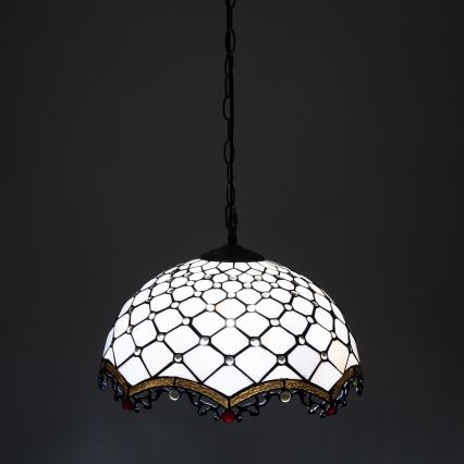 BRILAGI - Tiffany lustre de vitral com corrente IVORY 1xE27/60W/230V Ø 40 cm