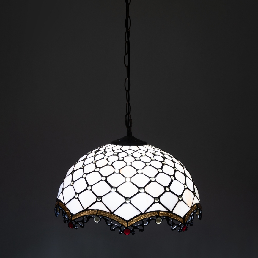 BRILAGI - Tiffany lustre de vitral com corrente IVORY 1xE27/60W/230V Ø 40 cm
