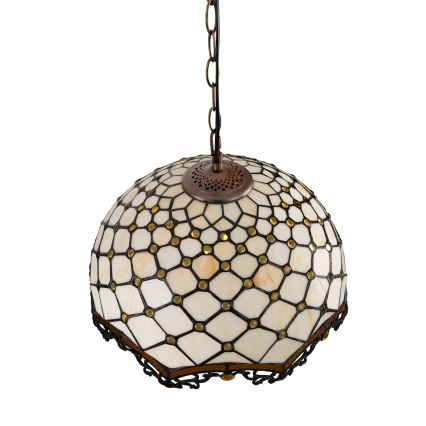 BRILAGI - Tiffany lustre de vitral com corrente IVORY 1xE27/60W/230V Ø 40 cm