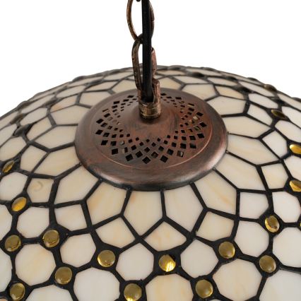 BRILAGI - Tiffany lustre de vitral com corrente IVORY 1xE27/60W/230V Ø 40 cm