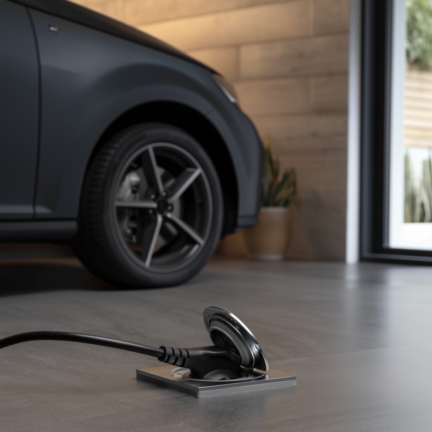 Brilagi - Tomada de chão de encastrar para exterior IP55 cromado mate quadrado