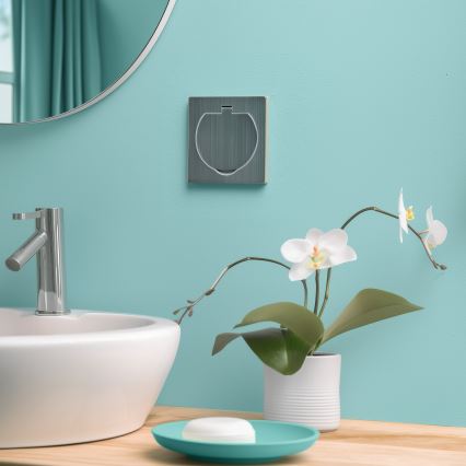 Brilagi - Tomada de chão de encastrar para exterior IP55 cromado mate quadrado