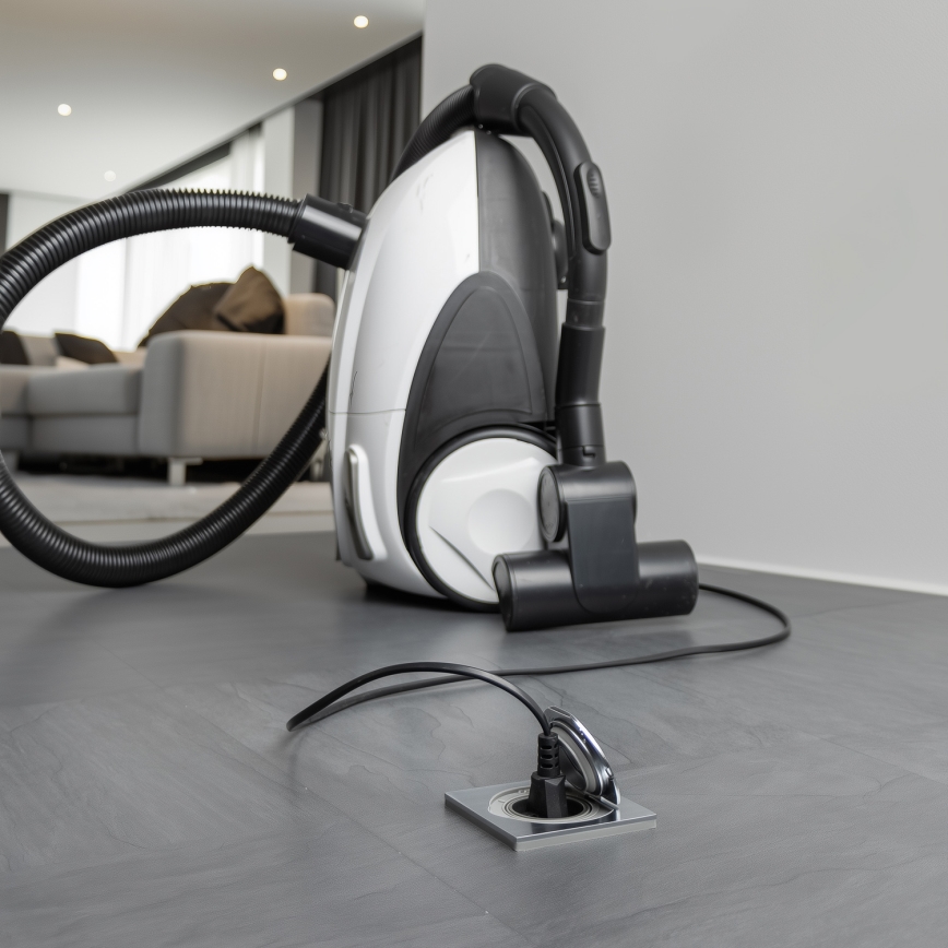 Brilagi - Tomada de chão de encastrar para exterior IP55 cromado mate quadrado