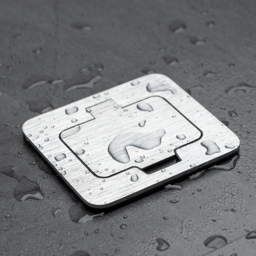 Brilagi - Tomada de chão de encastrar para exterior IP55 cromado mate retangular