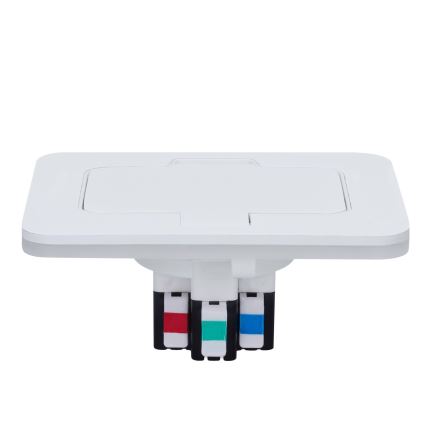 Brilagi - Tomada de chão embutida para exterior IP55 branca retangular