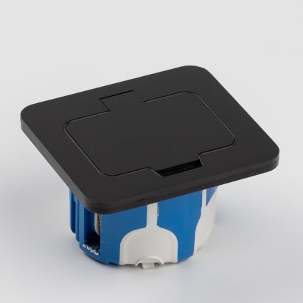 Brilagi - Tomada de piso embutida para exterior IP55 preta retangular